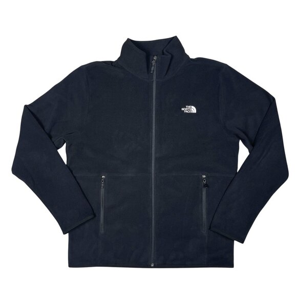 The North Face Polartec Fleece Mens Jacket Large Black Full Zip Pockets - Picture 1 of 7
